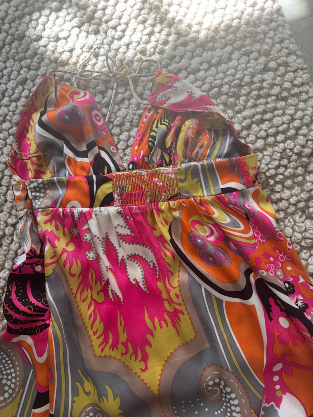 Alice & Trixie Halter Dress in Pink, Orange & Gray, lime green - Picture 11 of 11